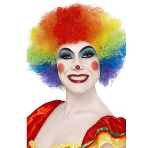 Smiffys Unisex Adult Crazy Clown Wig / Rainbow